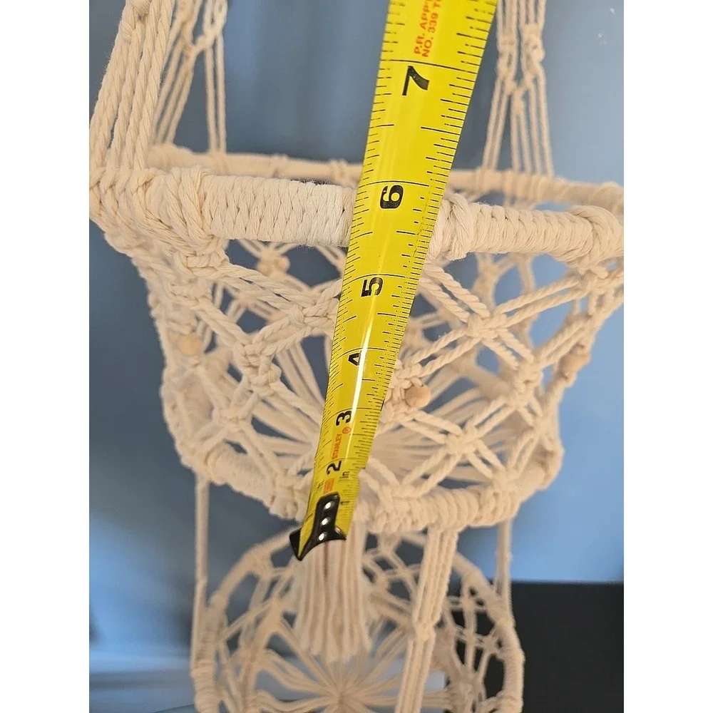 Macrame Plant Hanger 2 Tier Hanging Plant Holder Cotton Rope Flower Boho Decor